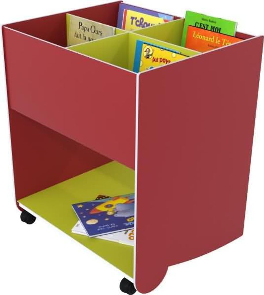 Schulbuchkasten Kunststoff groß rot/gelbgrün.
