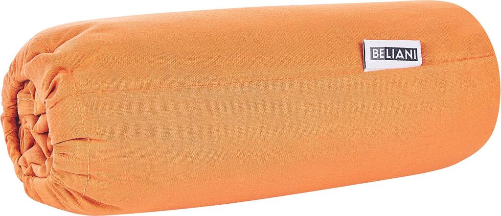 BELIANI Napínací prostěradlo oranžové 200 x 200 cm Obrázek produktu 6