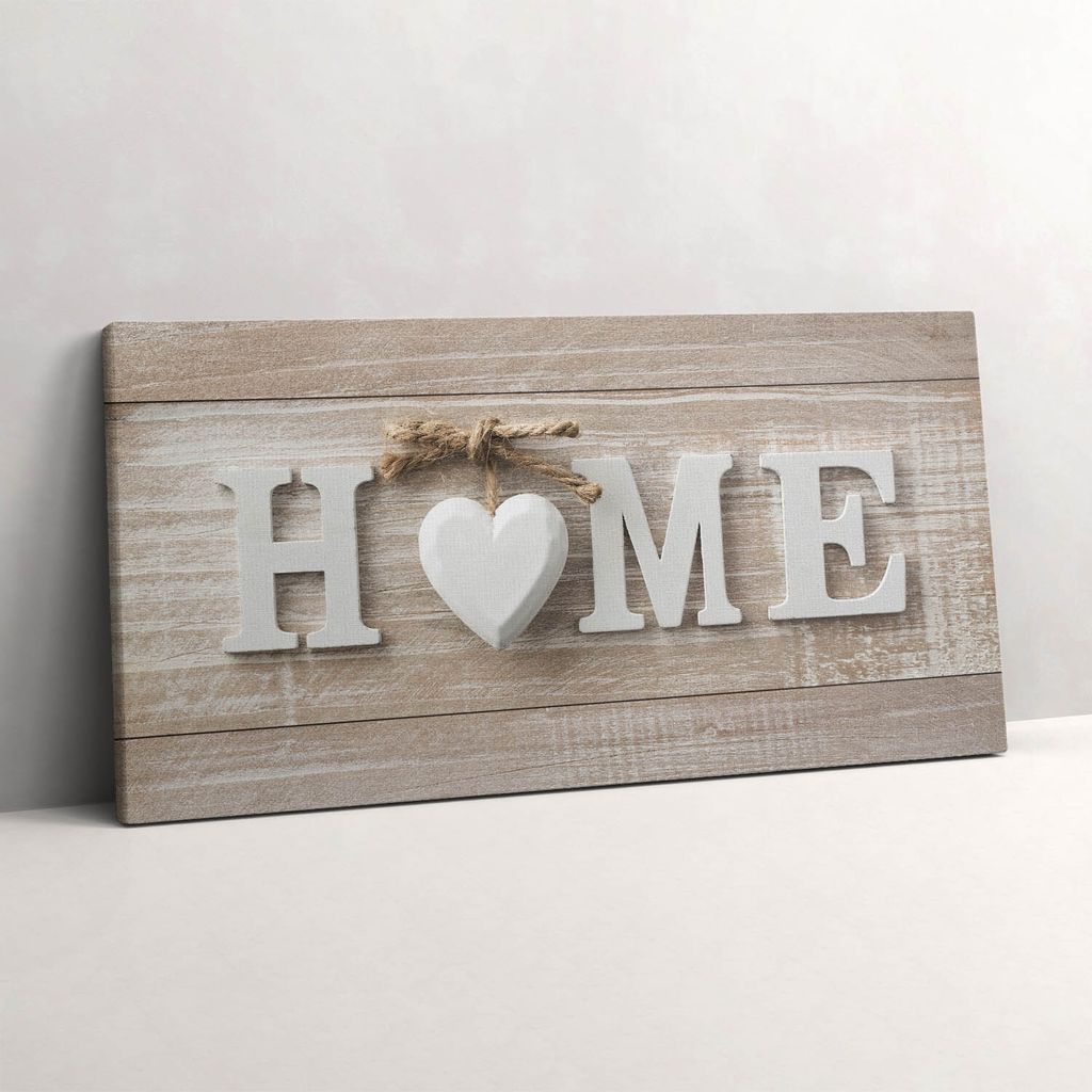Die Inschrift home – Leinwandbild Wandbild – 100x50 cm – Leinwandbilder – Wandbilder – Schlafzimmer – Flur