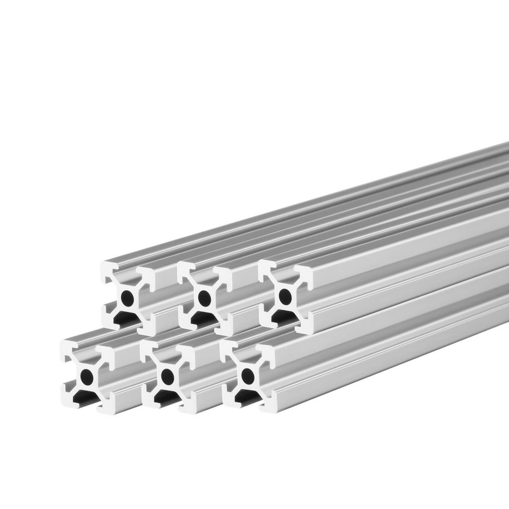 Konstruktionsprofil 20x20mm im Zuschnitt, Nut 6, Typ-I, 1-2 Meter, Systemprofil, Montageprofil, Vierkantprofil, Alu Profil (6, SILBER ELOXIERT, 20 ...