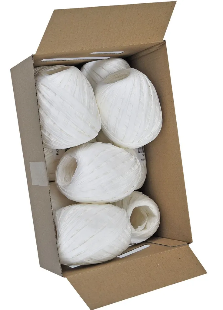 Raphia Blanc pour Emballage Cadeau et Déco de Table - 7mm x 30m Goldina