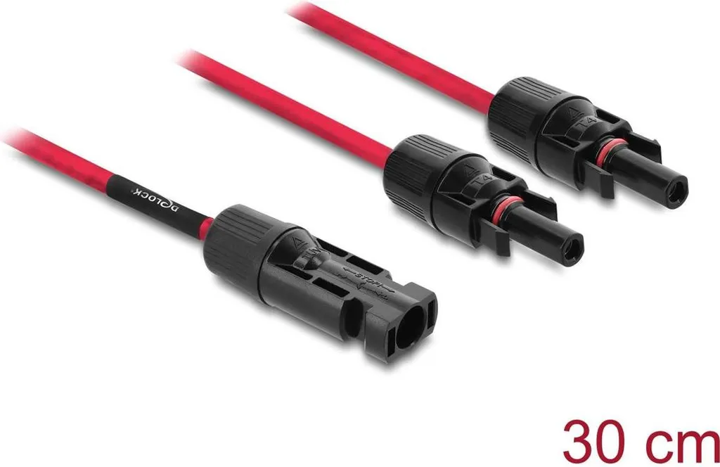 DL4 Cavo sdoppiatore solare 1 spina - 2 prese 30cm rosso IP67
