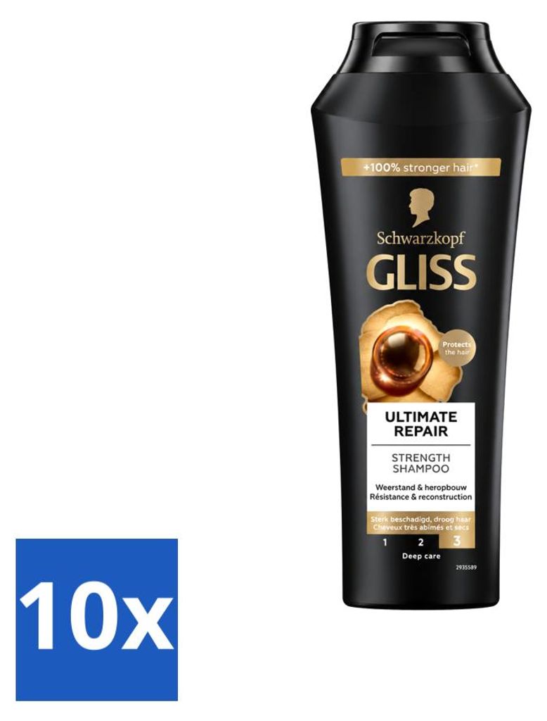 10 x Gliss Ultimate Repair Shampoo - voor intensieve Productafbeelding 