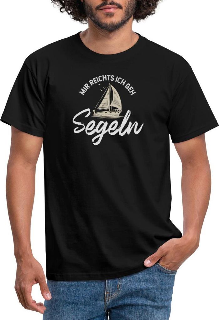 Spreadshirt Segelboot Mir Reichts Ich Geh Segeln Statement Urlaub Männer T-Shirt, 4XL, Schwarz