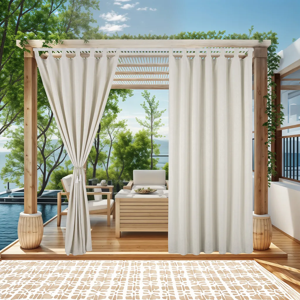 Rideaux Occultants Etanches Beige : Protection Solaire pour Terrasse