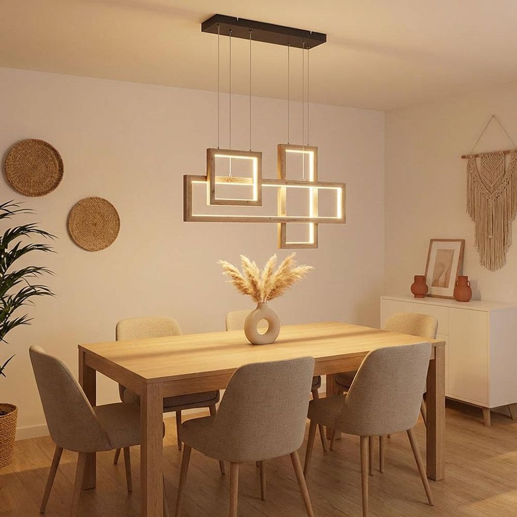 LED Hängeleuchte, Metall, Schwarz-matt, Höhenverstellbar, L 80 cm
