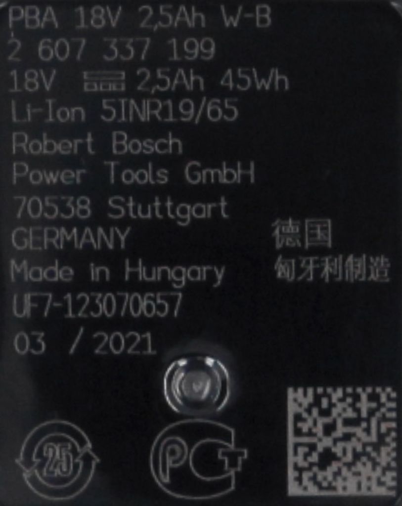 Bosch Akku Starter-Set: 1 x PBA 18 Volt, 2.5 Ah W-B und AL Produktbild 16