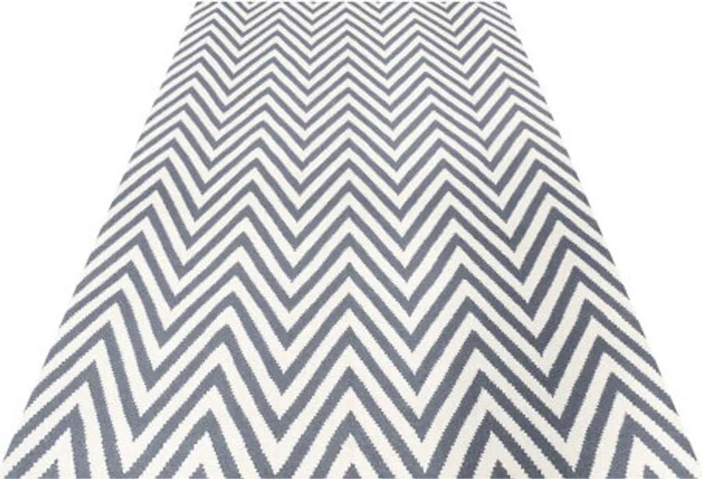 Tapis Kilim Gris 140x200 Zig Zag - Laine Naturelle et Tissage Durable