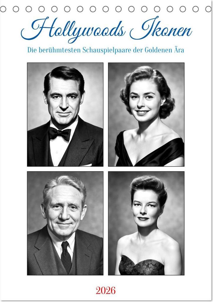 Hollywoods Ikonen (Tischkalender 2026 DIN A5 hoch), CALVENDO Monatskalender