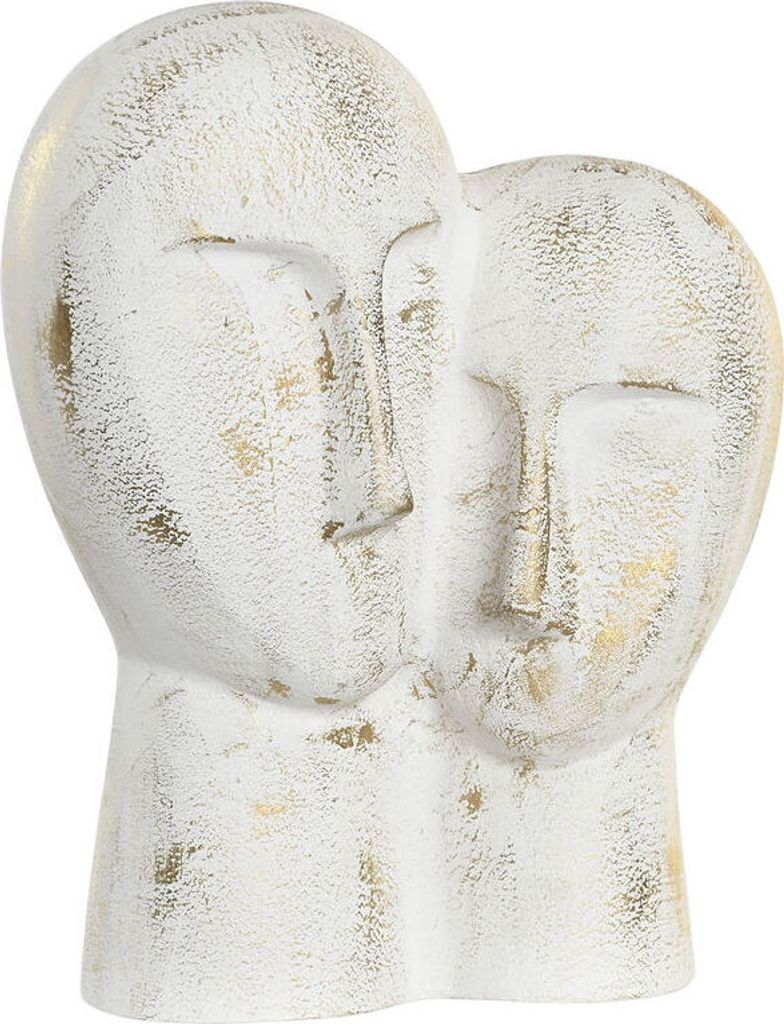 DKD Home Decor Figur 23 x 10 x 30 cm Cara Dorado Aluminium Blanco