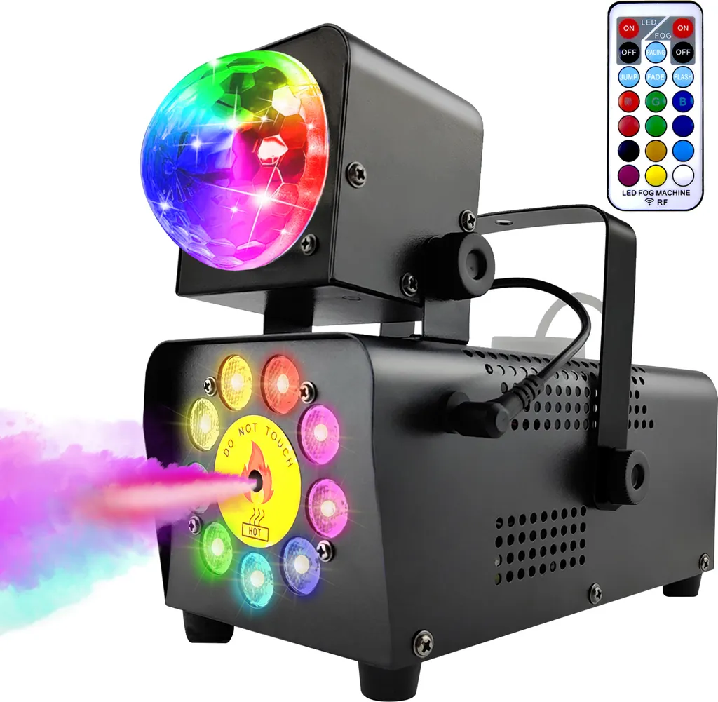 Machine à fumée 500W LED : animez vos soirées avec 12 effets colorés