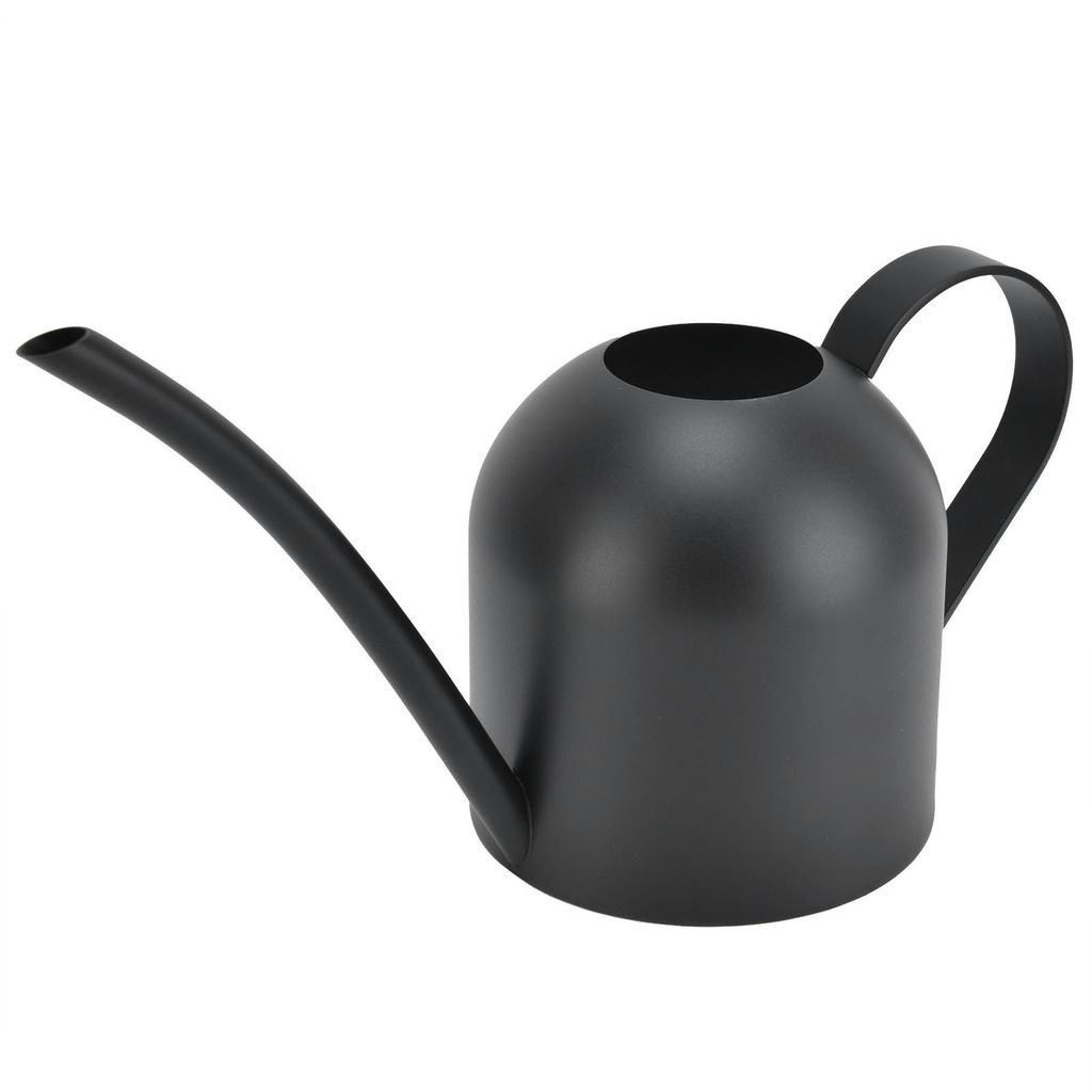 500 ml Gießkanne, schwarzer Edelstahl-Gartentopf, LongMouth-Sprinkling-Topf für verschiedene Pflanzen, Topfblumen