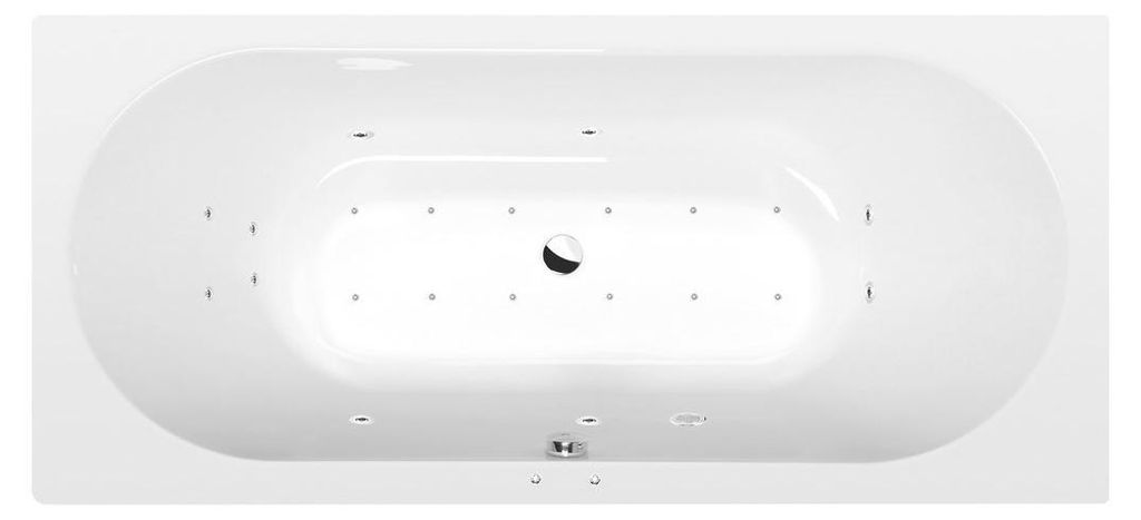 Polysan VIVA B Whirlpool-Badewanne, 185x80x47cm, Active Hydro-Air, Chrom
