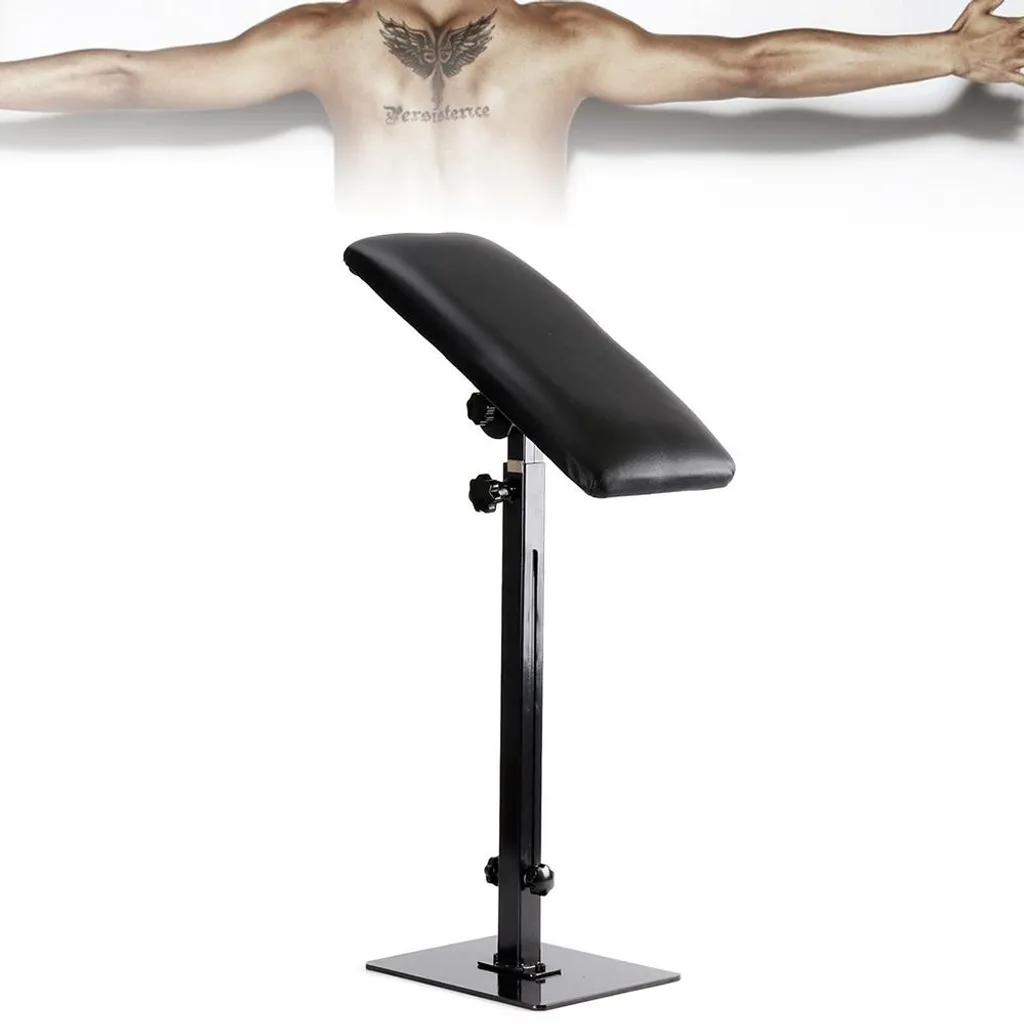 Pied de Tatouage Noir Réglable 68-100 cm avec Support Stable Portable