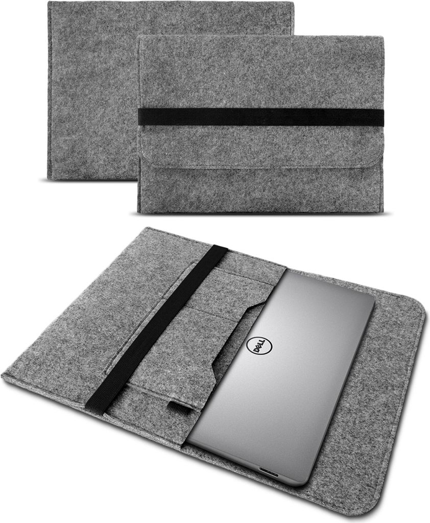 Sleeve Hülle für Dell XPS 13 Tasche Filz Laptop Cover Notebook 13 - 14 Zoll CaseFarben:Grau