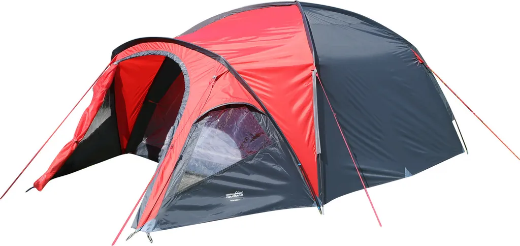 Tente HIGH COLORADO Toscana 3 places en aluminium rouge et gris foncé