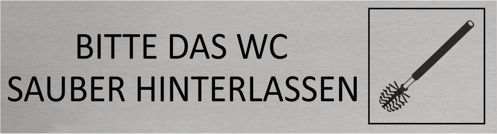 CombiCraft Aluminium Türschild Bitte das WC sauber Produktbild 
