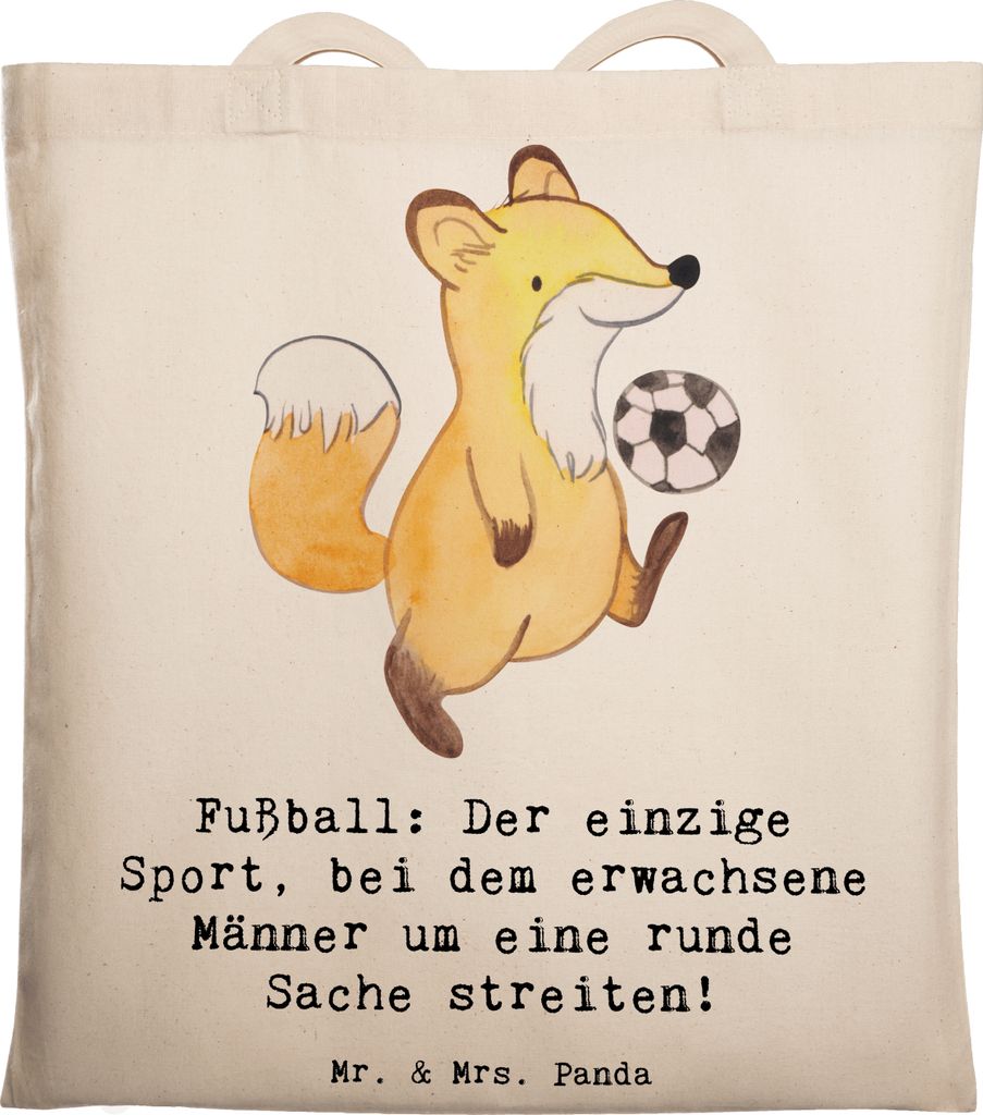 Mr. & Mrs. Panda Stoffbeutel Fußballspiel - Transparent - Geschenk, Erwachsene, Sportart, Humor, Sportler, Männer, Teamsport, Emotionen, Leidensc...