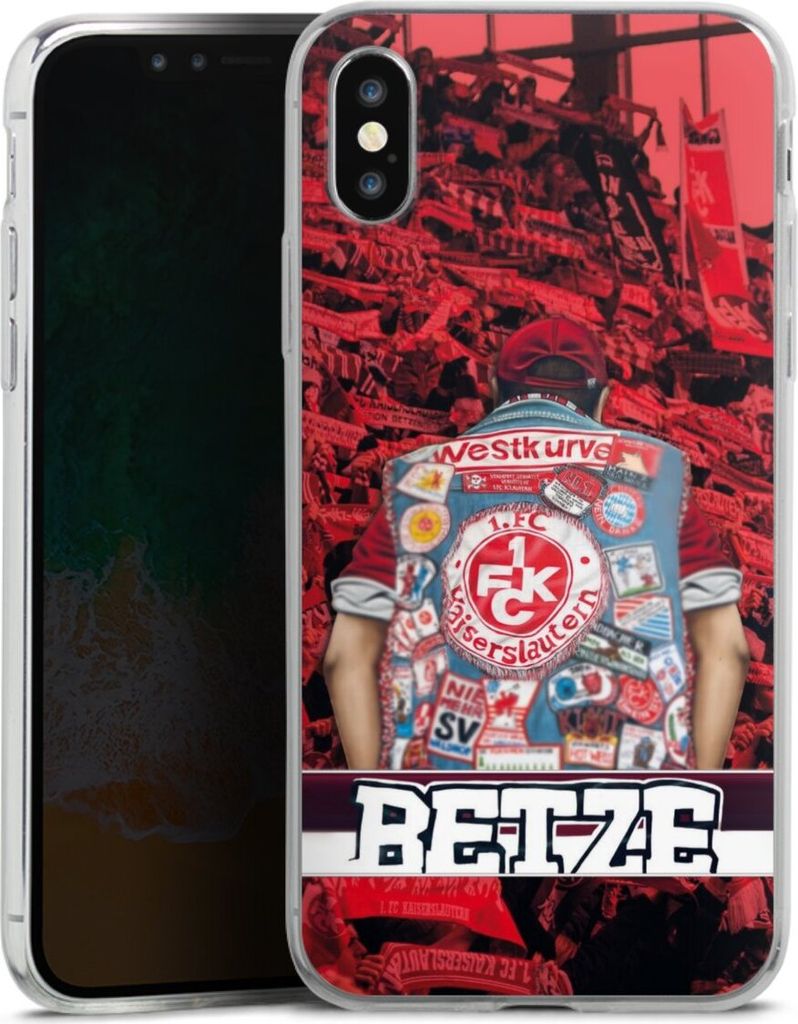 DeinDesign Slim Hülle für Apple iPhone Xs Silikon Case Ultra Dünn Handyhülle 1. FC Kaiserslautern 1. FCK Offizielles Lizenzprodukt