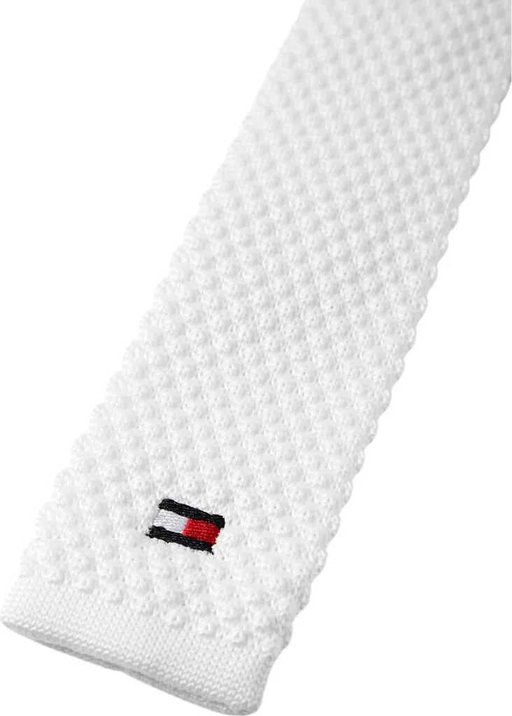 Tommy Hilfiger Equestrian Cravate tricotée Adam FS25 en Optic White
