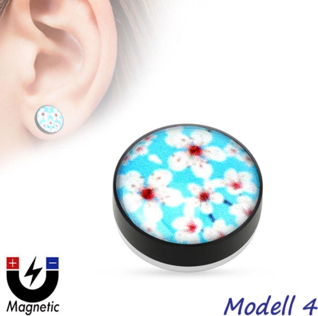 Fake Magnet Plug Piercing Ohrring Totenkopf Modell 4