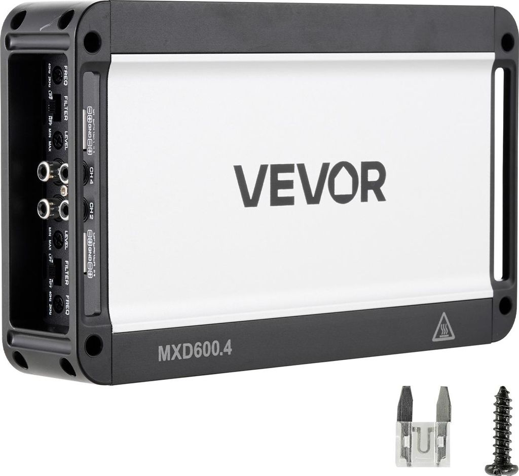 VEVOR Autoverstärker 4-Kanal, Endstufe Klasse D Überbrückbar, Max. 4 x 420 W an 4 Ohm / 4 x 600 W an 2 Ohm, Hochleistungsverstärker für SUVs P...