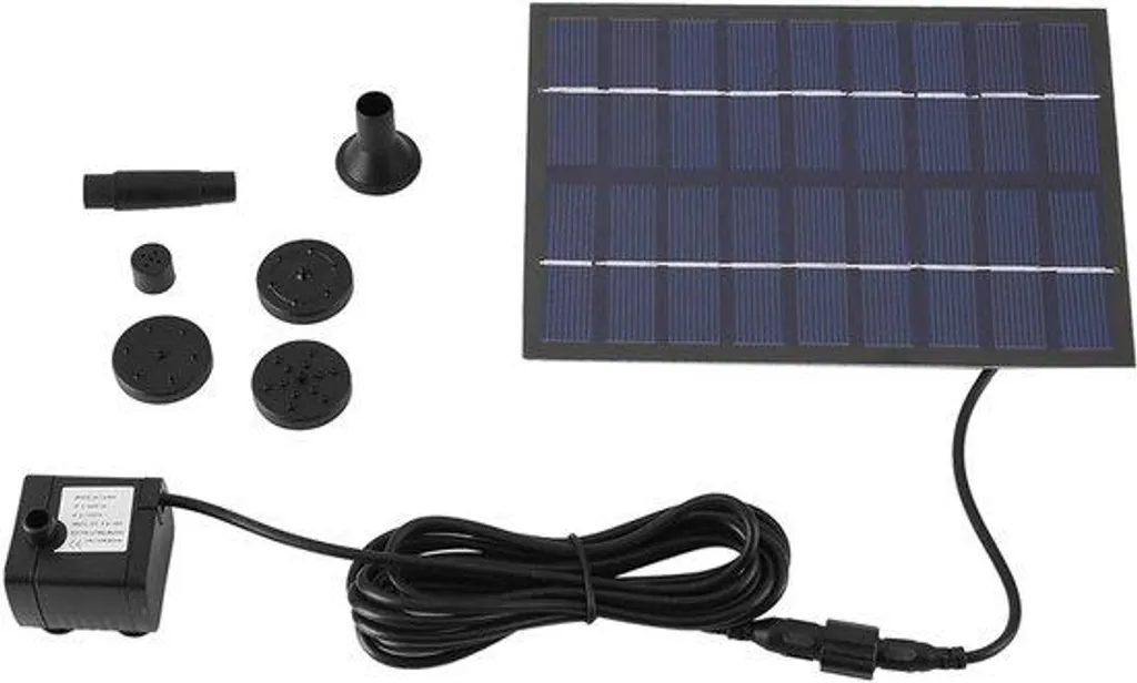 Kit de Robinet Solaire Eau-Eau AS100 avec 4 Buses pour Bassin de Jardin