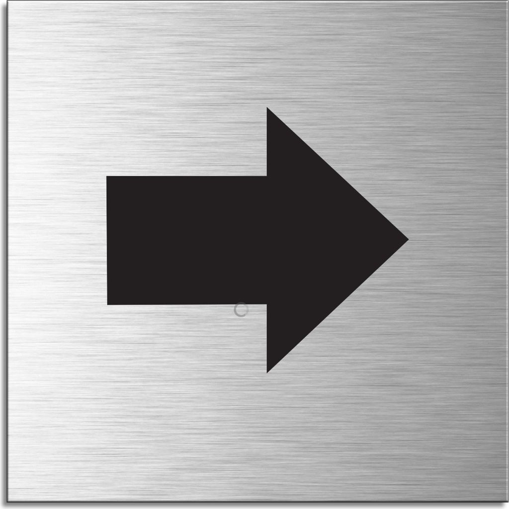 Schild - Richtung links rechts | Türschild 120 x 120 mm Aluminium selbstklebend