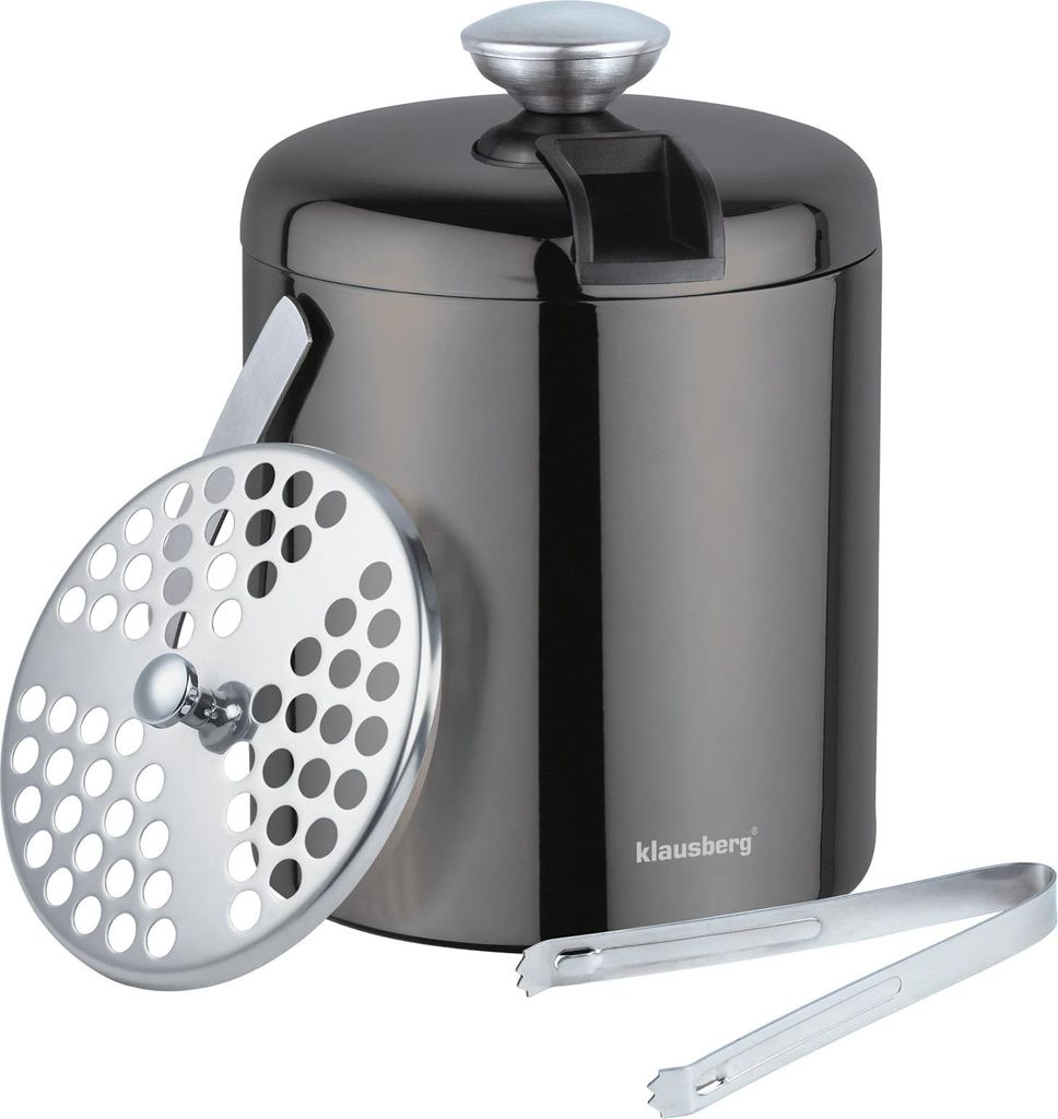 Klausberg Eiskübel 1,3L Edelstahl Schwarz Produktbild 