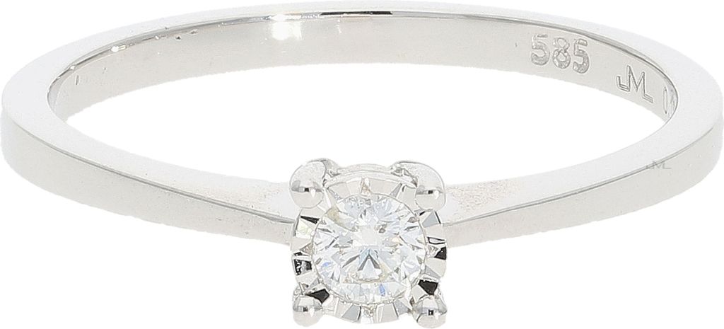 JuwelmaLux Ring 585 (14 Karat) Weißgold mit Brillant JL10-07-1619 50