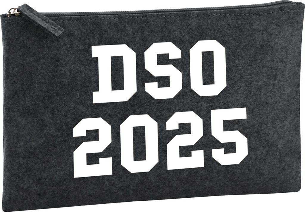 Huuraa Kulturbeutel DSO 2025 Abschluss Belgien (ndl.) 1 Liter Charcoal Filz Kosmetiktasche Geschenkidee