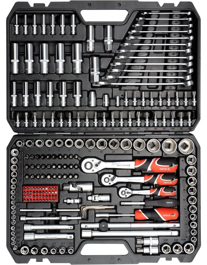 Set di utensili Yato YT-38841 acciaio 216 pezzi 1/4" 3/8" Immagine del prodotto 