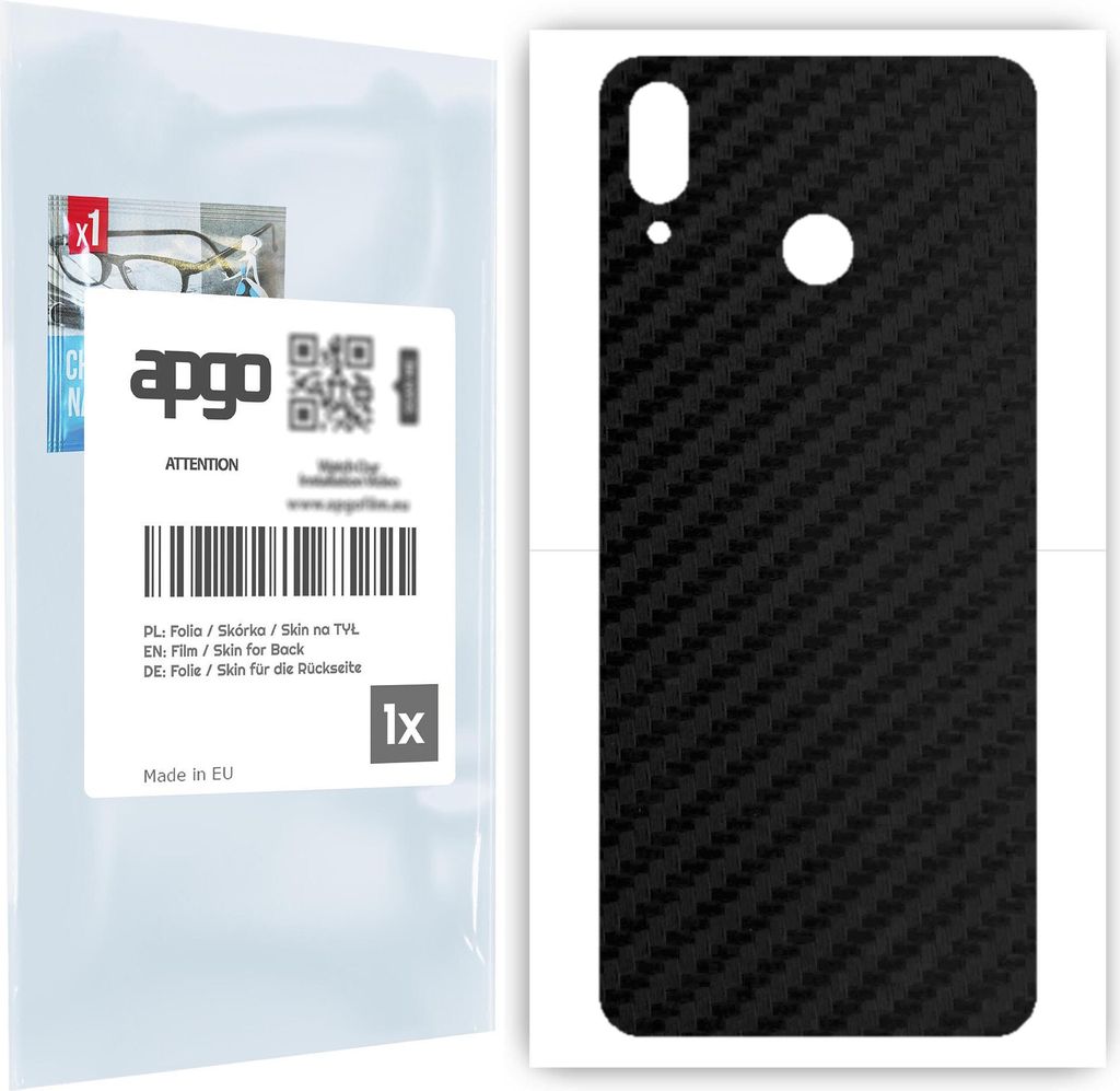 apgo Rückseite Schutzfolie für Honor Play - Hinten Schutzfolie Carbon, Rückseite Folie schützt vor Kratzern und Fingerabdrücken