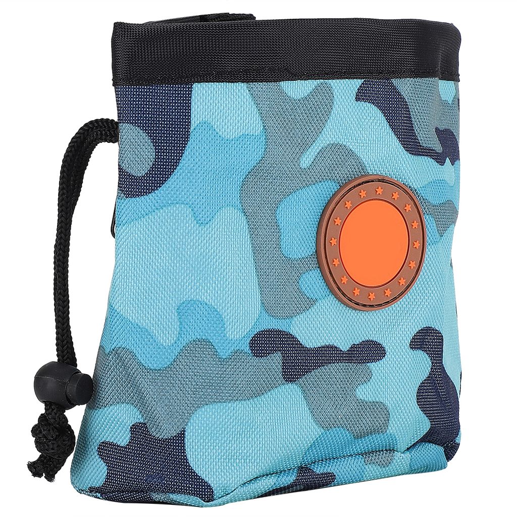 Hunde-Welpen-Tragetasche, Futter- und Snackbeutel für Spaziergänge, Training, Aufbewahrungsmöglichkeiten, Taschen, Einheitsgröße, Blaues Tarnm...