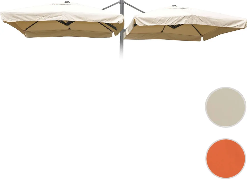 Toile parasol T44 crème 3x3m en polyester durable avec flap de ventilation
