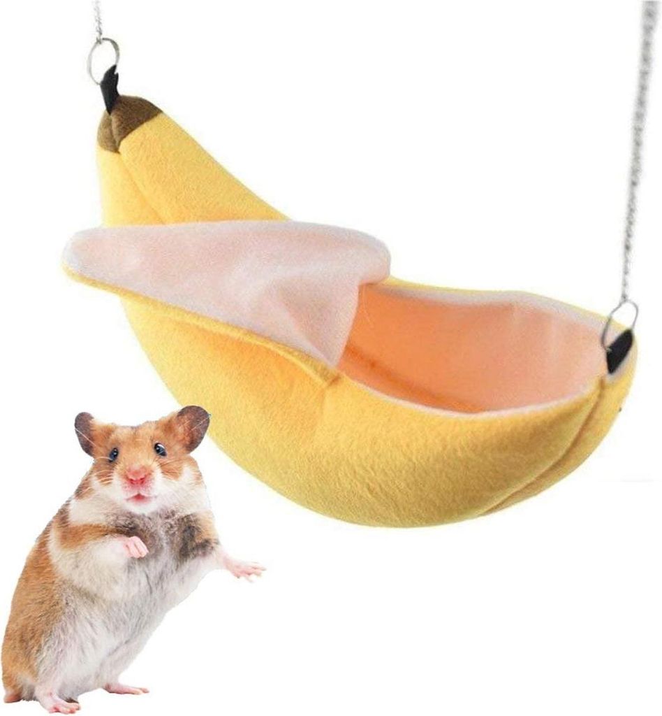 Bananen-Hamsterbett, Haus, Hängematte, Kleintier, warmes Bett, Haus, Käfig, Nest, Hamsterzubehör für Kurzkopfgleitbeutler, Hamster, kleines Vog...