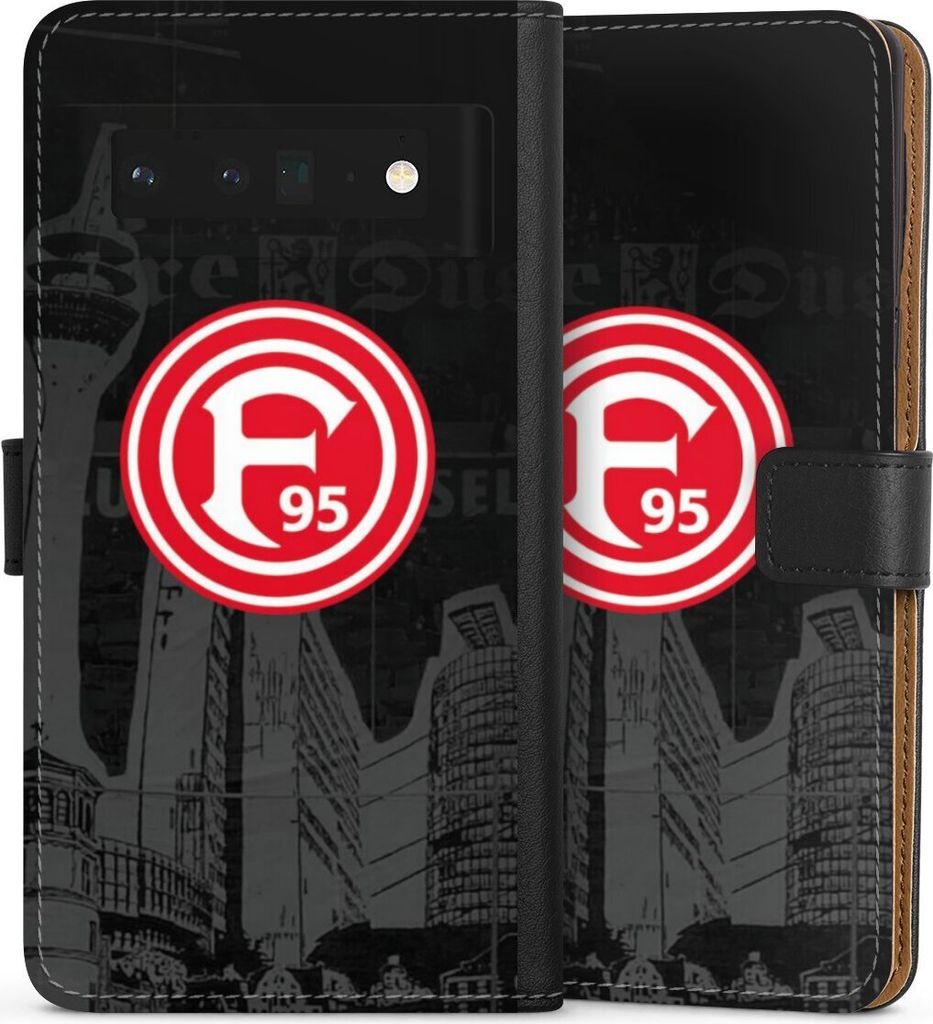 DeinDesign Klapphülle für Google Pixel 6 Pro Handytasche Lederhülle Tasche Fortuna Düsseldorf Logo Offizielles Lizenzprodukt