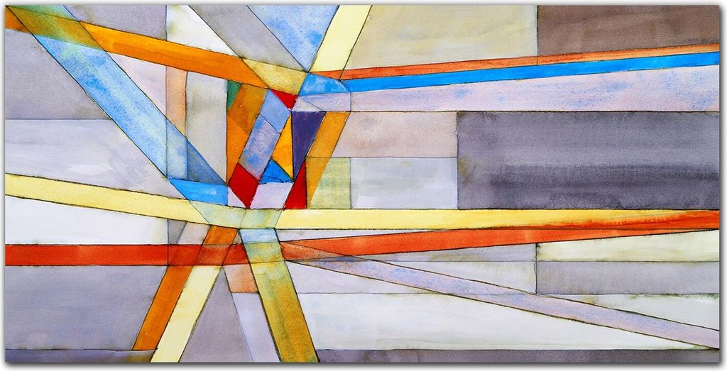 Coloray - Bild aus Glas - Glasbilder - 100 x 50 cm - Wanddekoration Wohnzimmer Glasblock mit Bild Gehärtetes Glas Dekoration Küche - Geometrische...