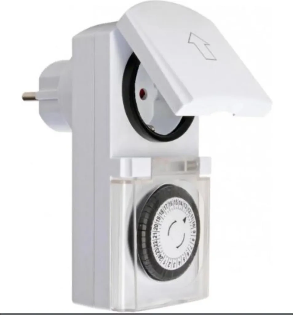 Programmateur de prise journalier mécanique IP44 pour locaux humides 16A