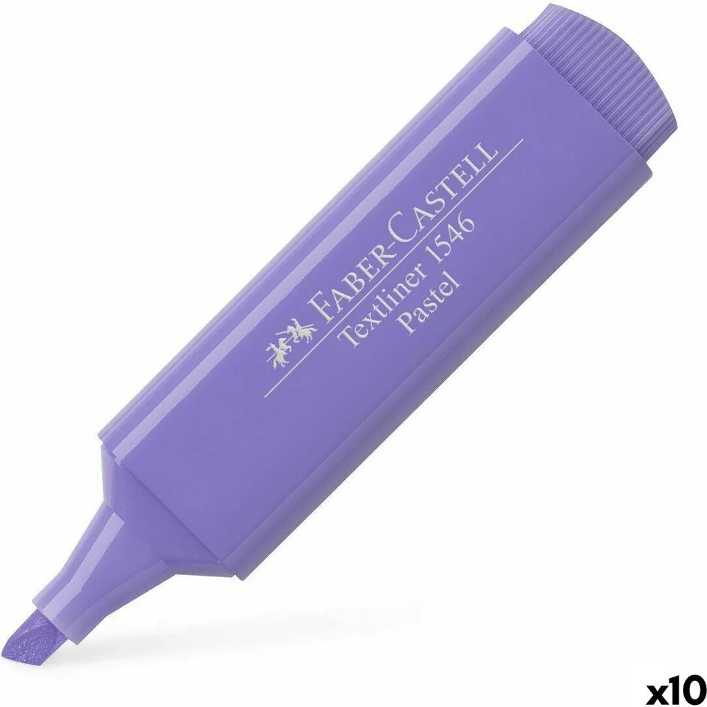 Lot de 10 surligneurs pastel lila Faber-Castell Textliner 1546 pointe fine