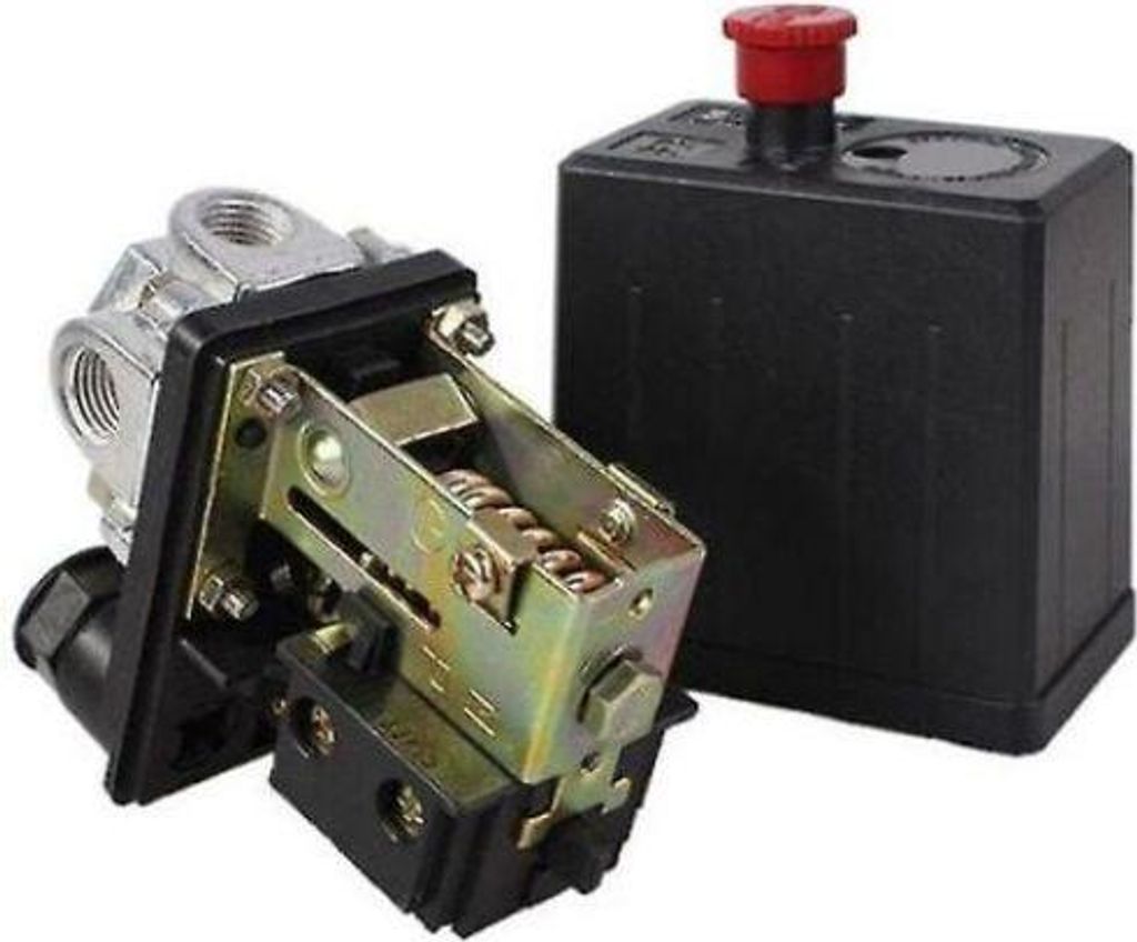 Luftkompressor-Druckschalter-Steuerventil 240 V 175 psi Heavy Duty - Schwarz