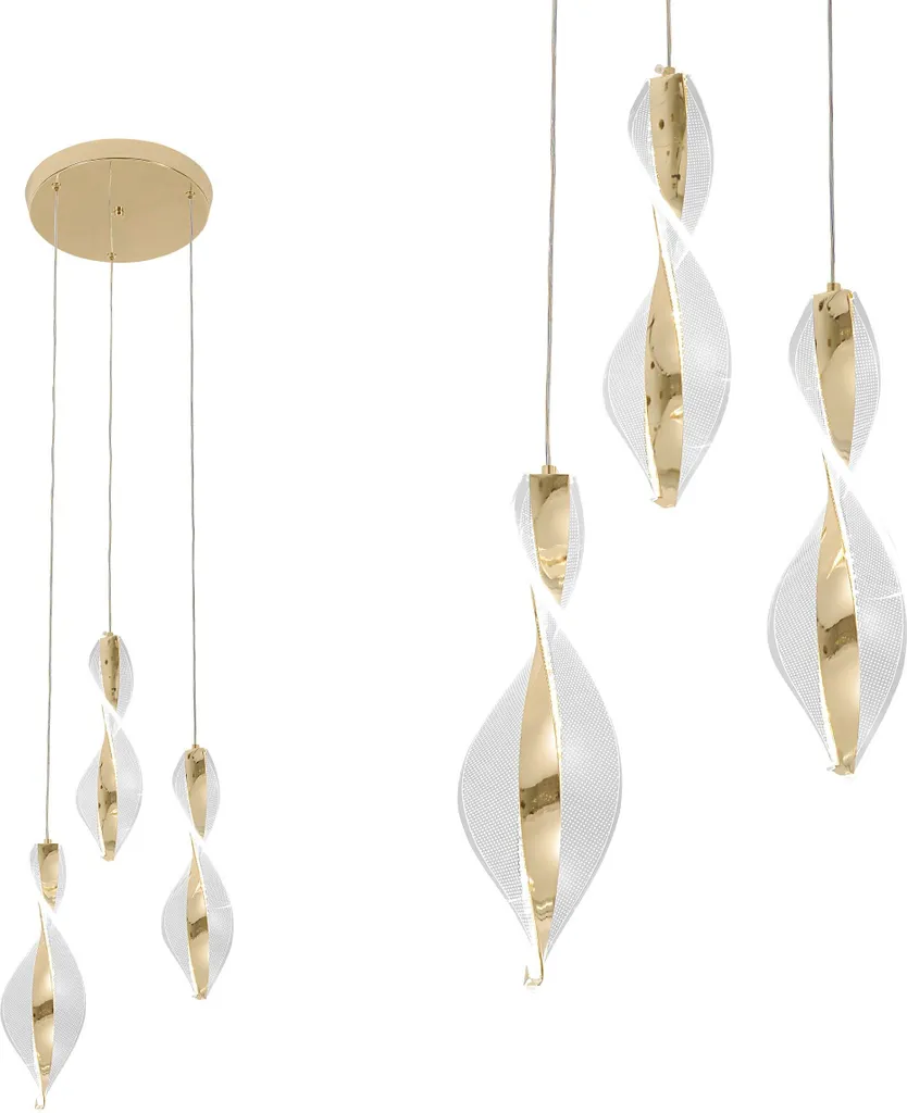 Lustre LED Toolight G028-3CPR Gold : Fini les Pièces Sombres et Tristes