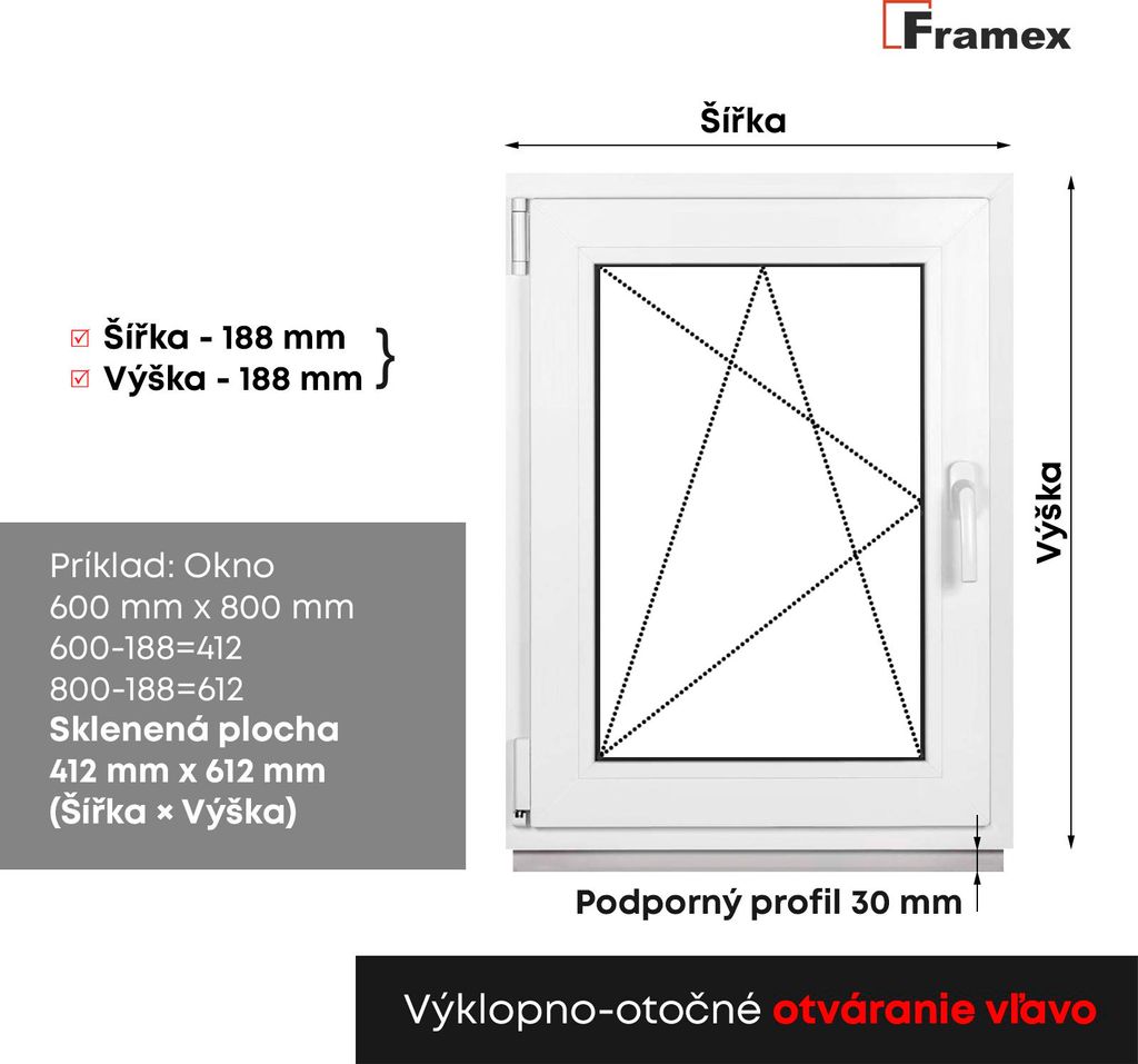 Suterénne okno Biele 400X800 mm s dvojitým zasklením (32 Obrázok produktu 