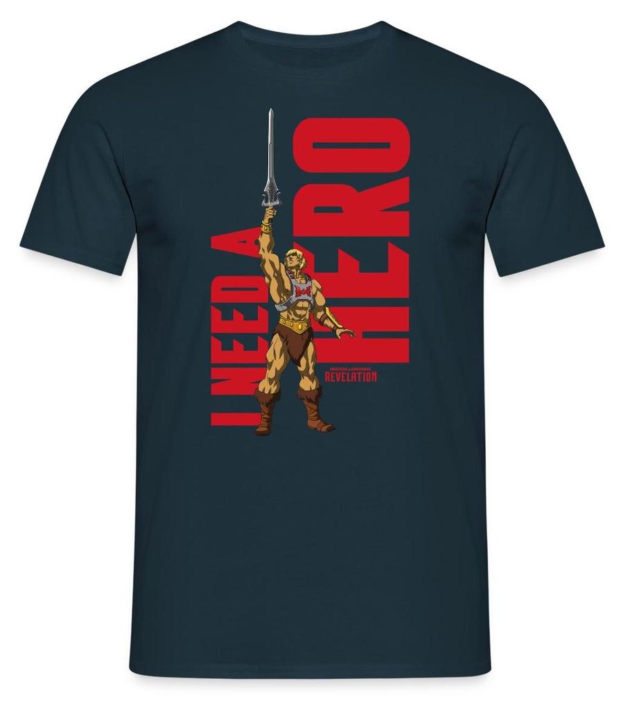 Spreadshirt Masters Of The Universe He-Man I Need A Hero Männer T-Shirt, XL, Navy