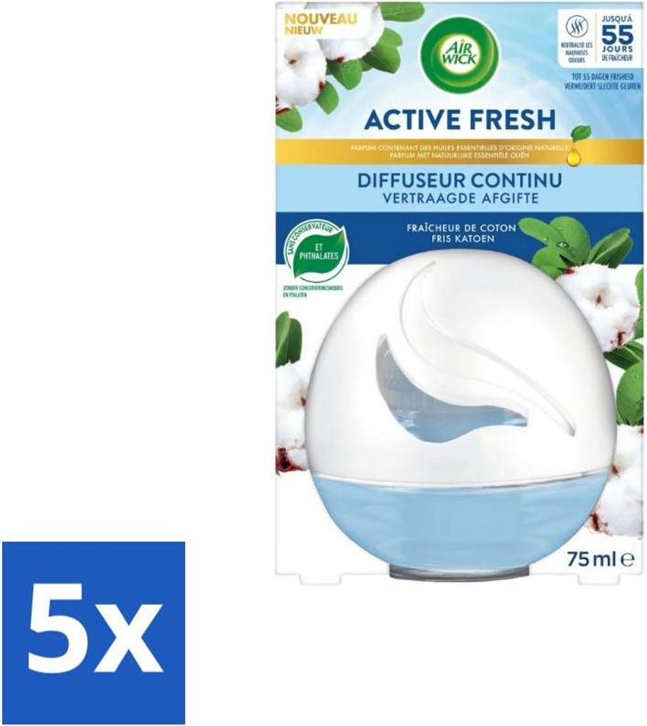 Air Wick – Lufterfrischer – Dekokugel aus Baumwolle – 75 ml - Vorteilspack - 5 Stücke
