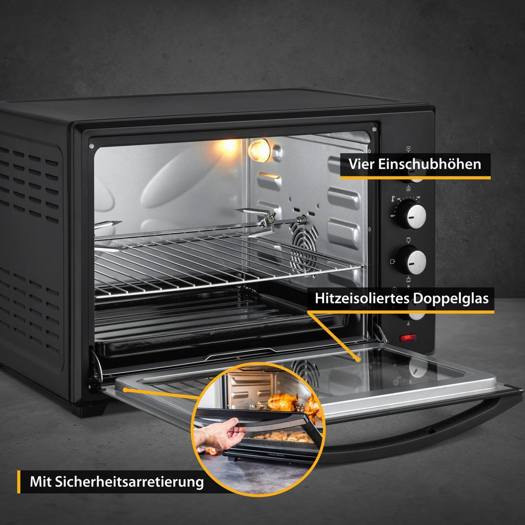 TZS First Austria Minibackofen 60L, Pizzaofen mit Umluft Produktbild 5