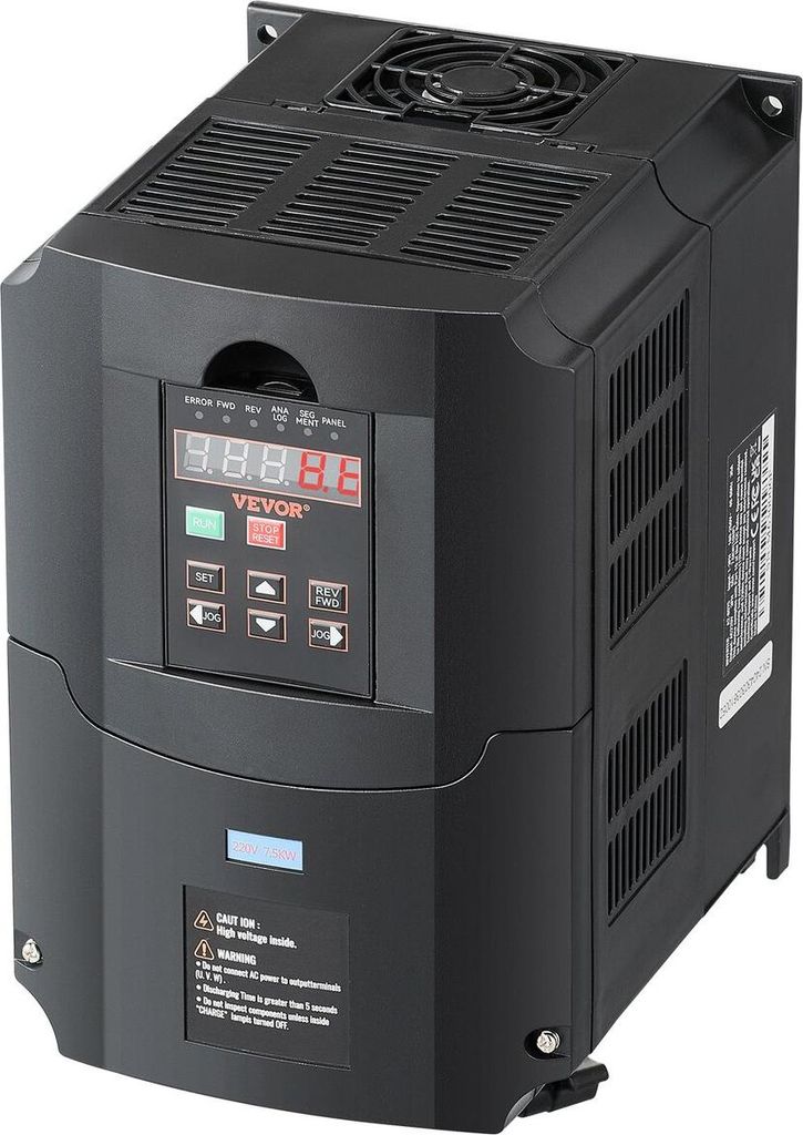 10 PS, 7,5 kW, 35 Ampere, 220 V, 1- oder 3-phasiger Eingang zu 3-phasigem Ausgang, Frequenzumrichter 0–400 Hz