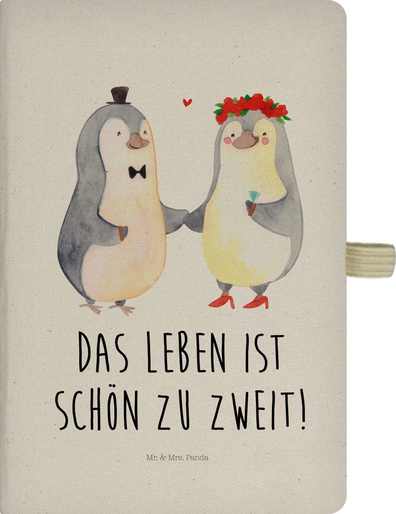 Mr. & Mrs. Panda Journal Pinguin Heirat - Transparent - Geschenk, notizbuch, Skizzenbuch, Frau, Reisetagebuch, A5 Heft, Just Married, Verheiratet, ...