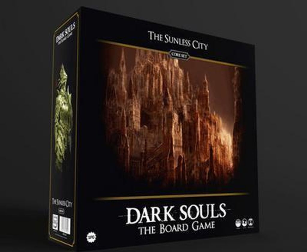 A product box for a board game, displayed at an angle against a dark background.
