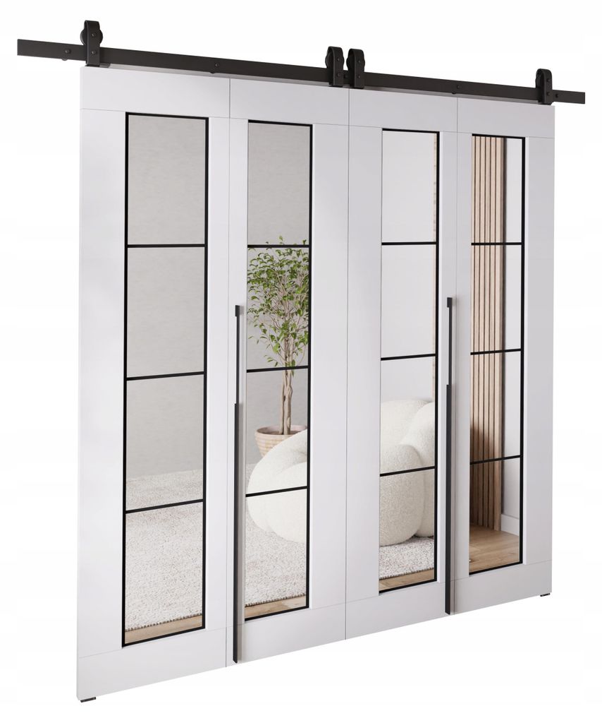 KierMoebel Schiebetür Komplettset QUDIO DUO M5 Weiß Produktbild 